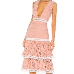 X By NBD Tiered Ruffle Eyelet Dress NWT, Medium